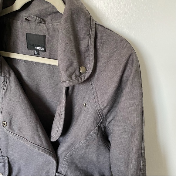 Aritzia Wilfred GREY Rayder Linen Moto Jacket Size Small - Picture 4 of 13